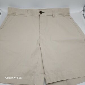 Orvis Mens Khaki Chino Shorts Size 34 Stretch Cotton Twill Fly Fishing Theme
